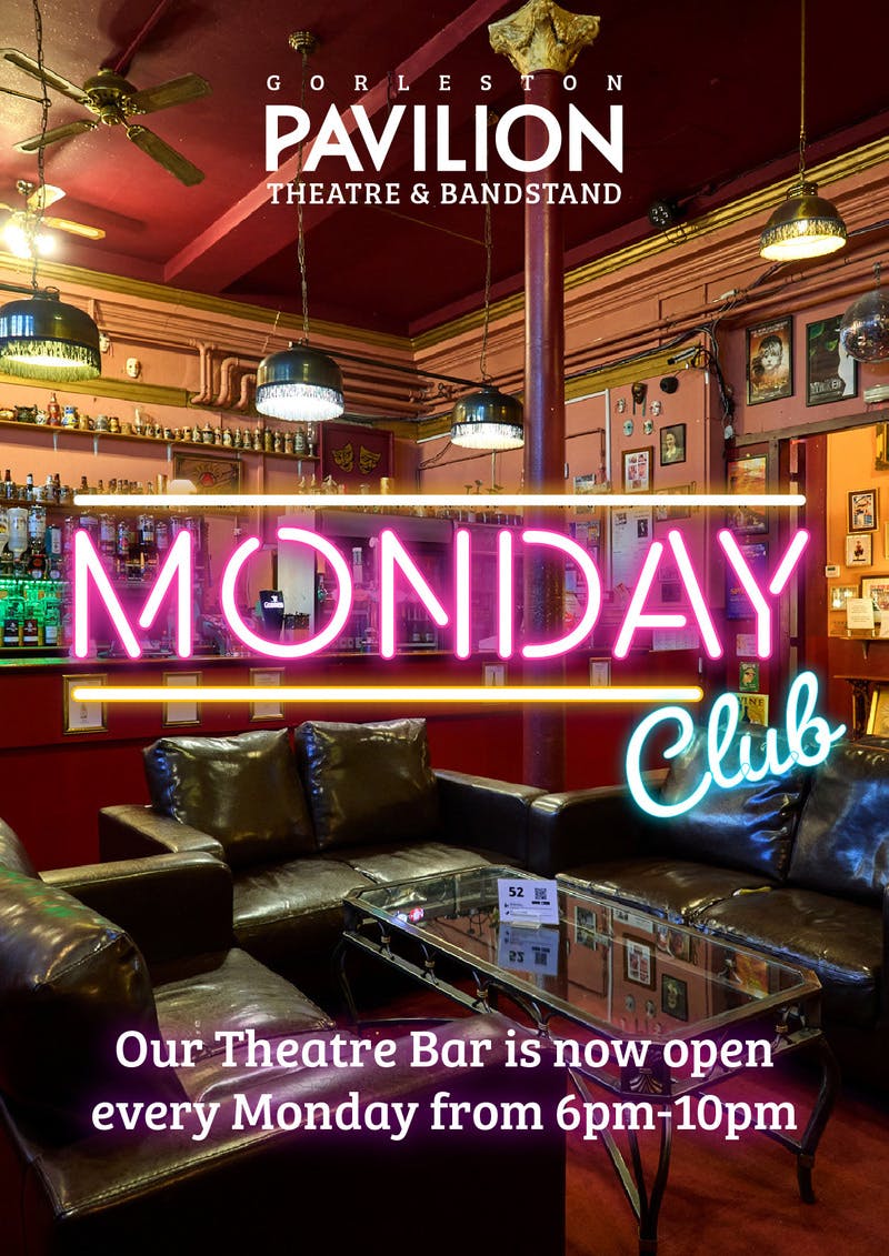 Poster for the Monday Club - Bar Night performance at the Gorleston Pavilion Theatre