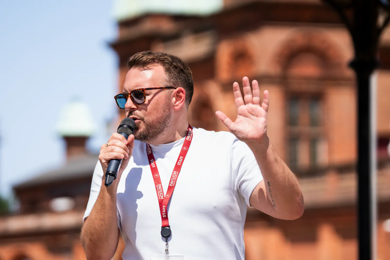 A member of the Pavilion team speaking during the 125th birthday event