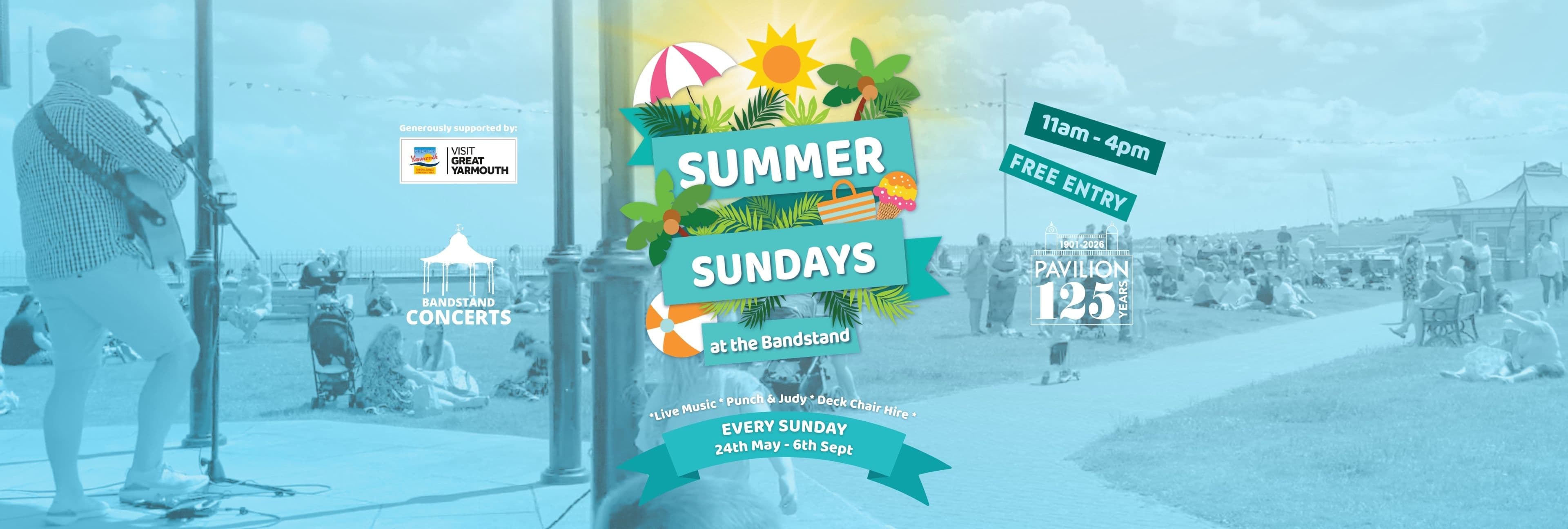 Summer Sundays at the Bandstand - Logo for the Pavilion Theatre in Gorleston 2025