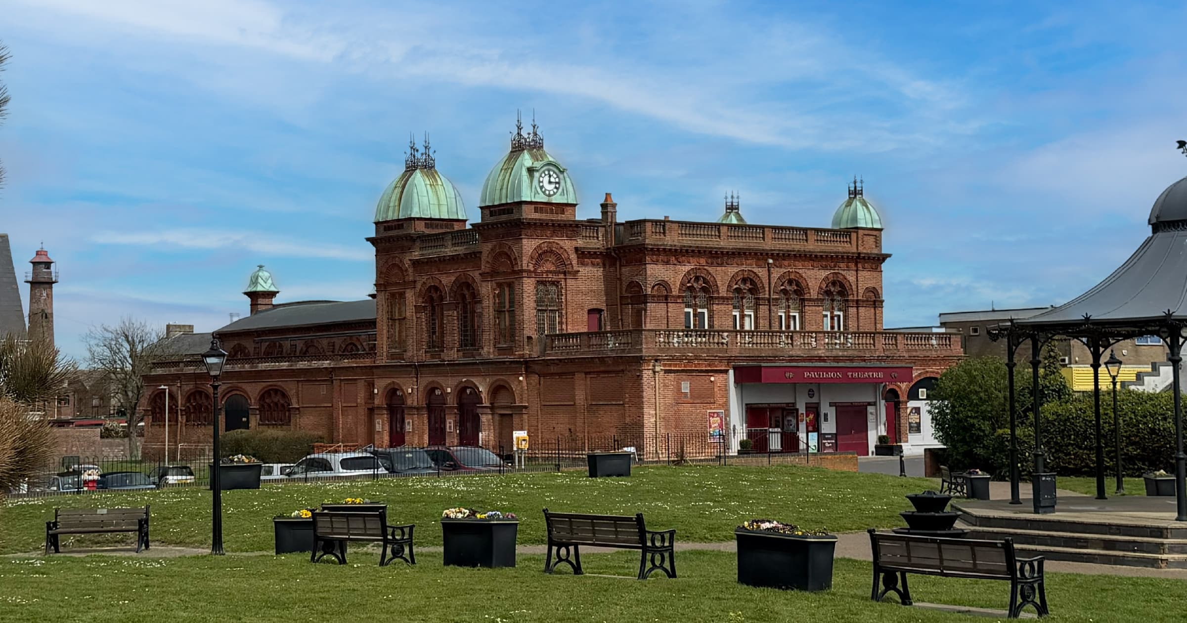 Image of the Pavilion Theatre building featuring the words ''