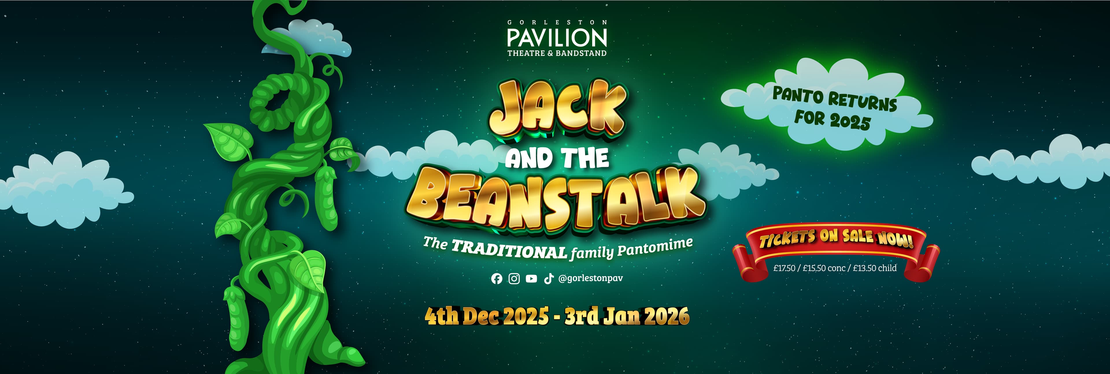Jack and the Beanstalk Logo for the Pavilion Theatre in Gorleston 2025