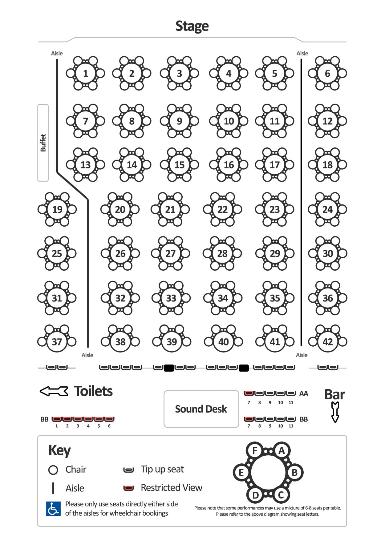 Seating Plan Pavilion Theatre & Bandstand, Gorleston