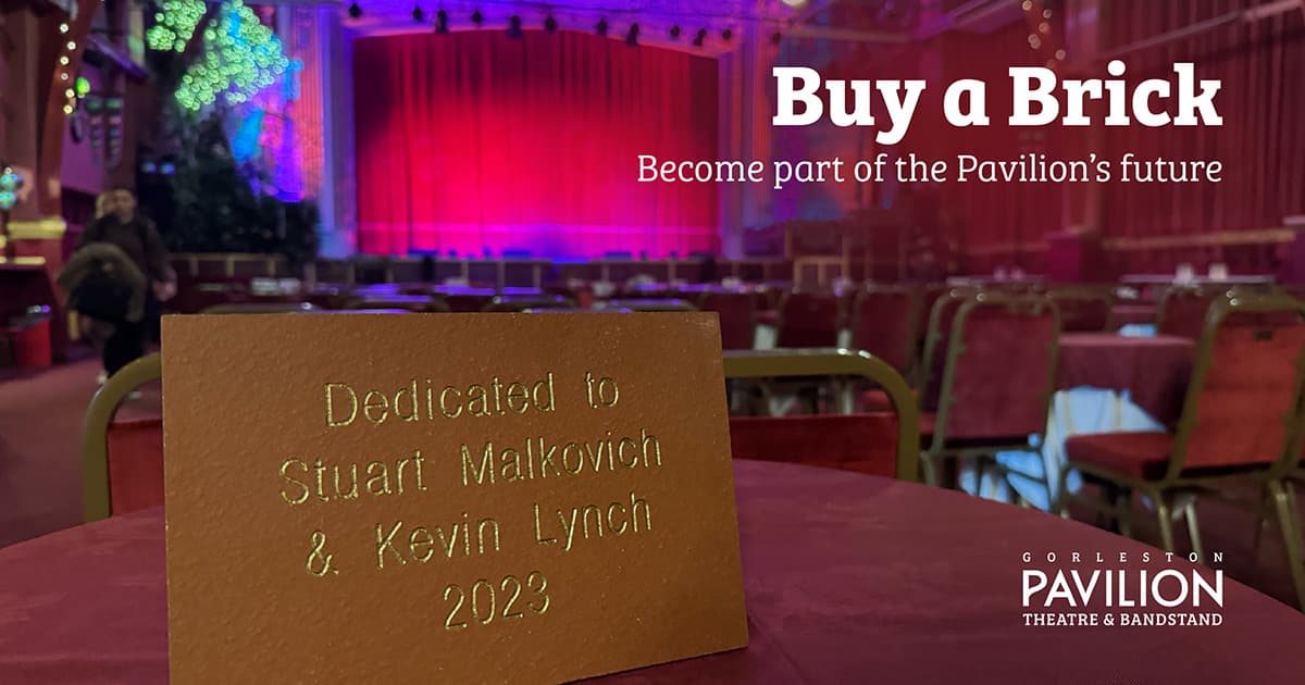 A personalised commemorative brick supporting the Pavilion Theatre