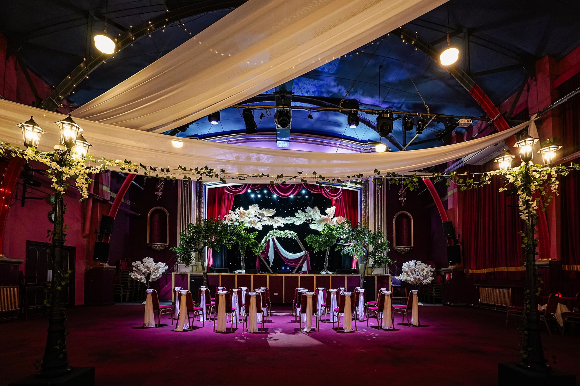 Wedding ceremony seating facing the Pavilion stage