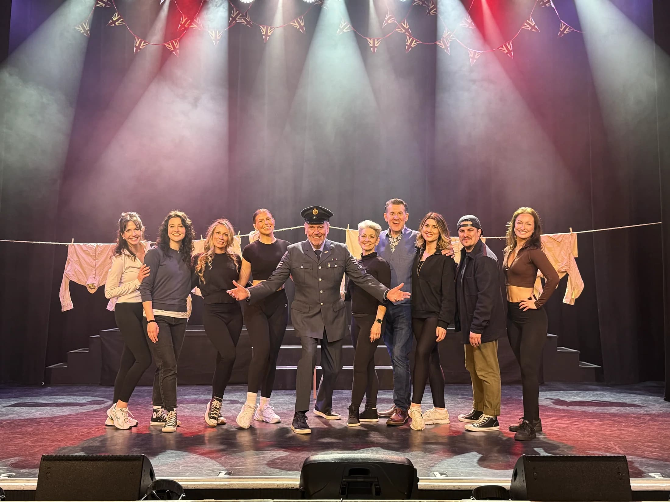 Brian Conley with the Pavilion cast after filming for The One Show