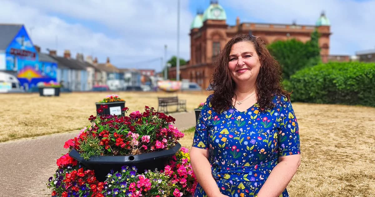 Jo outside Gorleston Pavilion Theatre