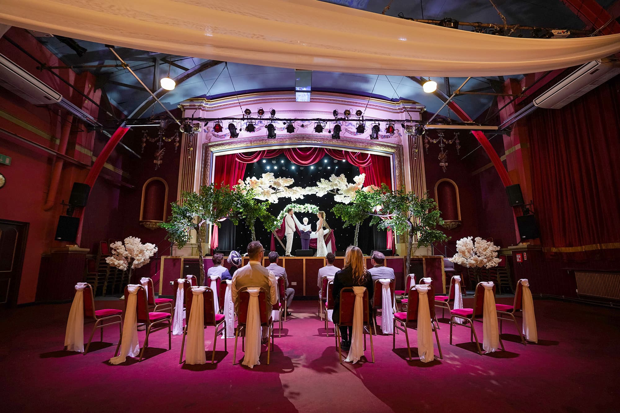 A wedding ceremony on the Pavilion Theatre stage