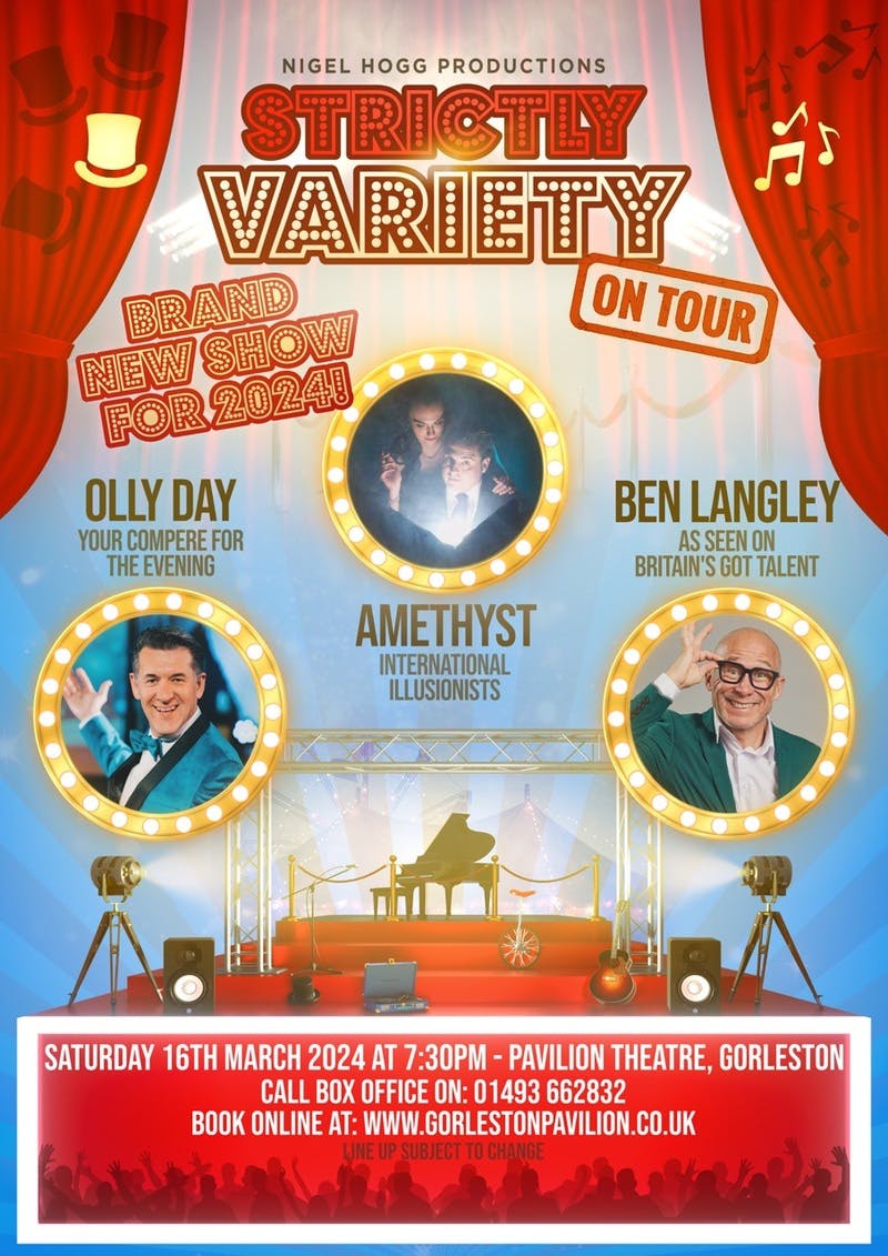 Poster for the Strictly Variety - The Tour performance at the Gorleston Pavilion Theatre
