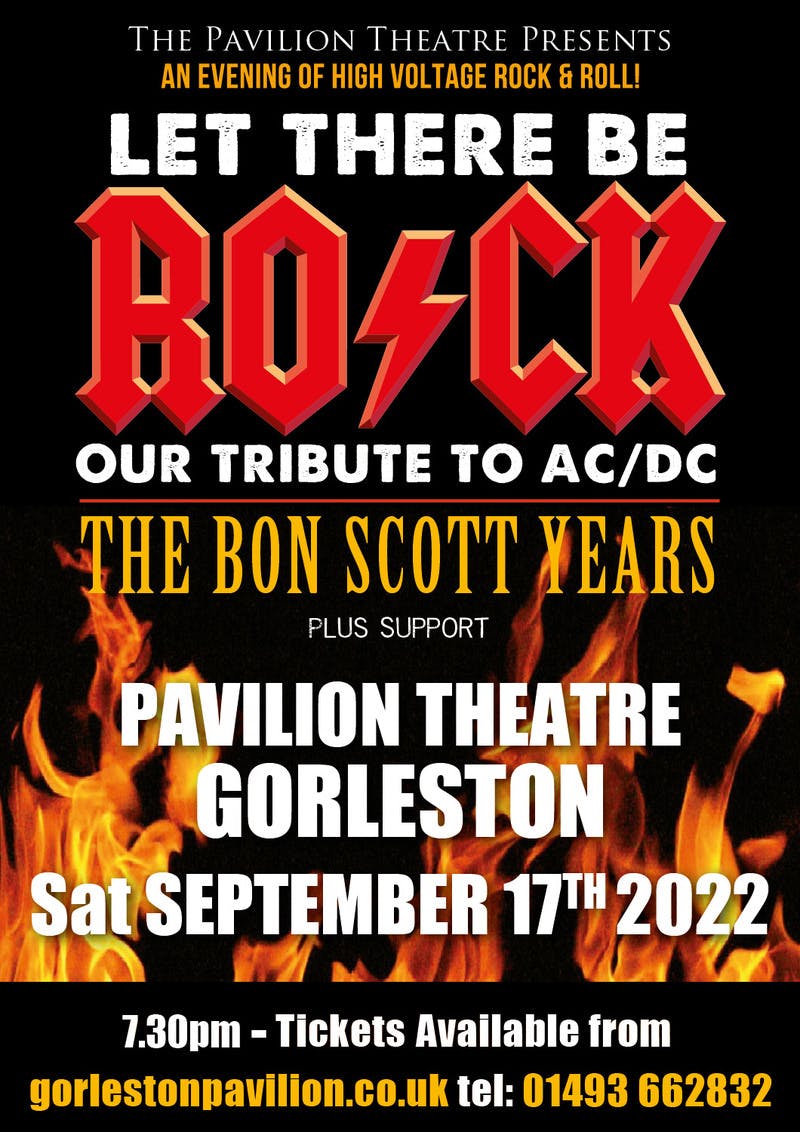 Poster for the Let There Be Rock performance at the Gorleston Pavilion Theatre