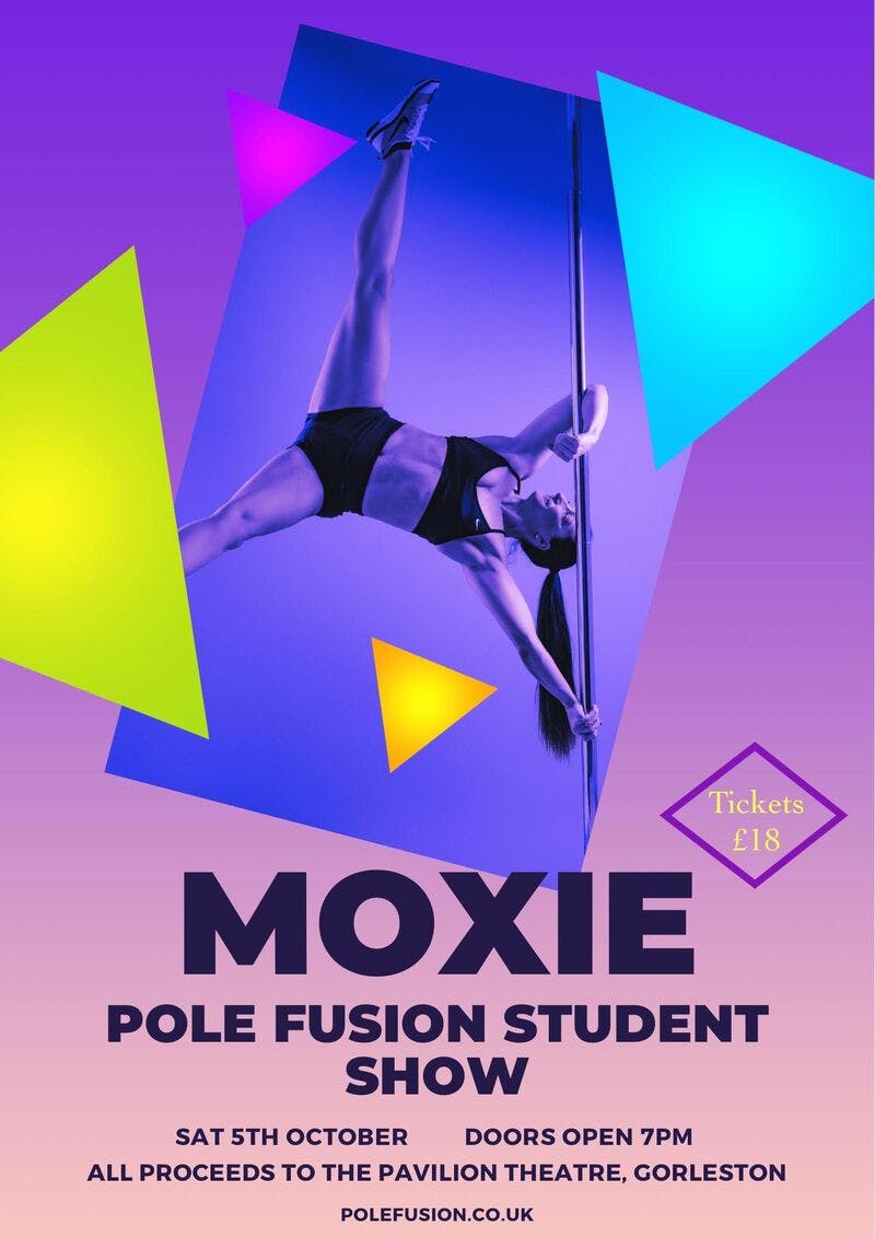 Poster for the Moxie performance at the Gorleston Pavilion Theatre