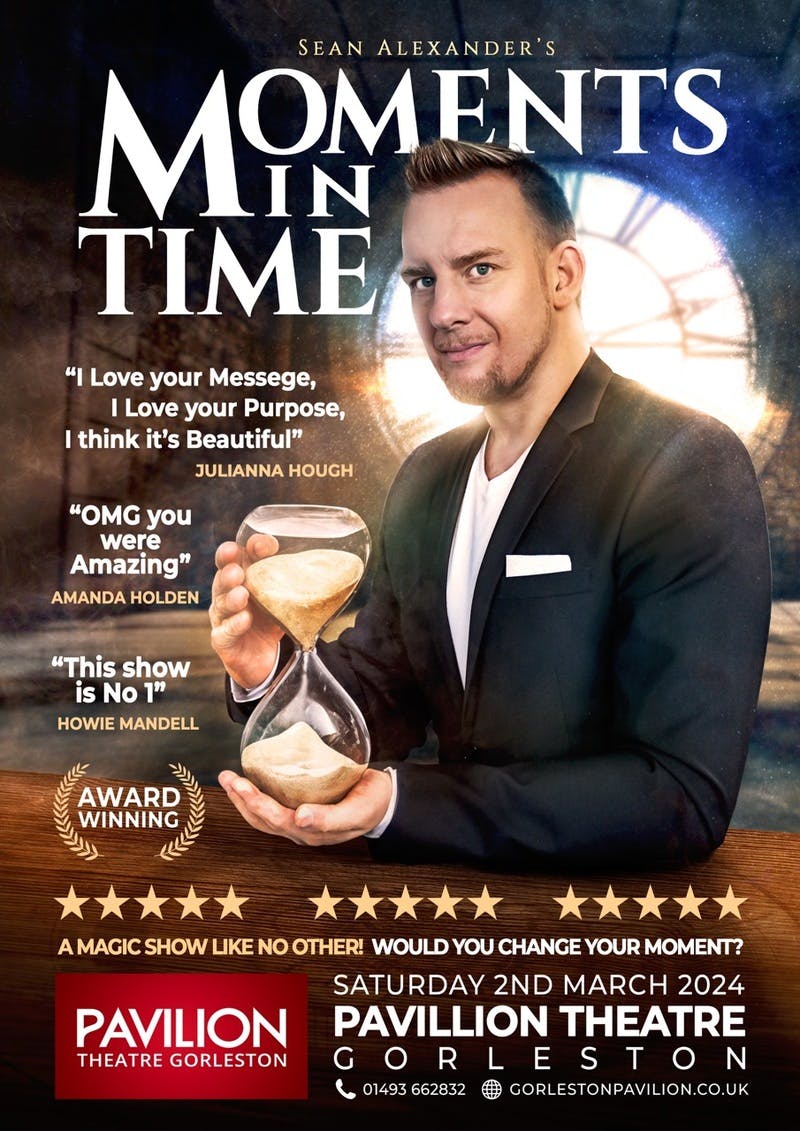 Poster for the Moments In Time performance at the Gorleston Pavilion Theatre