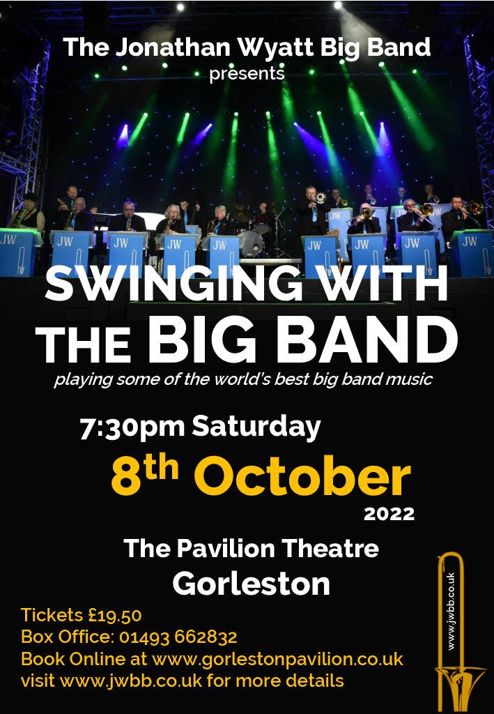 Poster for the Swinging With The Big Band - The Jonathan Wyatt Big band performance at the Gorleston Pavilion Theatre