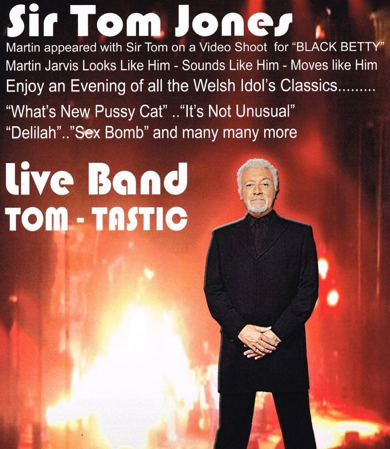 Poster for the The Ultimate Tom Jones Tribute Show performance at the Gorleston Pavilion Theatre