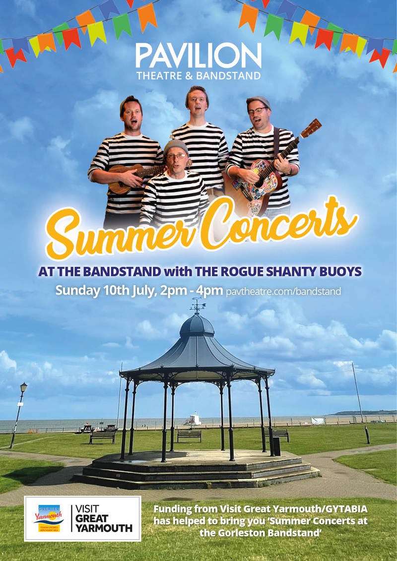 Poster for the The Rogue Shanty Buoys: Summer Bandstand Concerts performance at the Gorleston Pavilion Theatre
