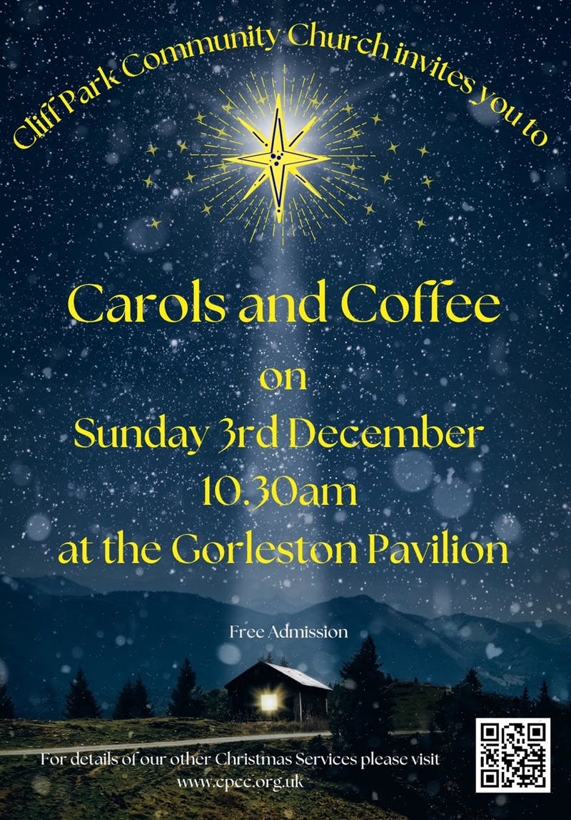 Poster for the Carols and Coffee performance at the Gorleston Pavilion Theatre